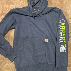 Like new heathered blue/gray Carhartt hoodie, size small